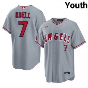 Jo Adell #7 Angels Baseball Jersey | Official Youth Gray Stitch Edition 75702874