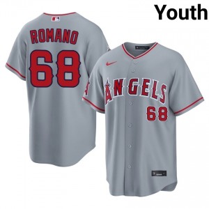 Jordan Romano #68 LA Angels Baseball Jersey | Authentic Youth Gray Sewn Edition 70454581