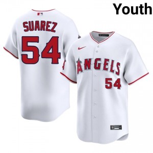 Los Angeles Angels Jose Suarez #54 White Youth Baseball Jersey | 2026 Season Gameday 40748522