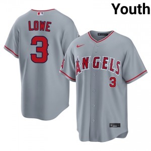 Josh Lowe #3 LA Angels Baseball Jersey | Officially Licensed Youth Gray Embroidery Edition 18439947