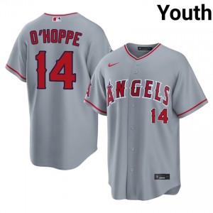 Logan O'Hoppe #14 Angels Baseball Jersey | Game Youth Gray Embroidery Edition 71268154