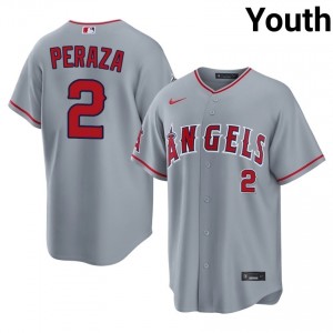 Oswald Peraza #2 Angels Baseball Jersey | Professional Youth Gray Embroidery Edition 63668759