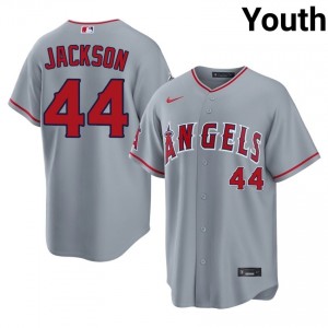Reggie Jackson #44 Los Angeles Angels Baseball Jersey | Iconic Youth Gray Stitched Edition 37152267