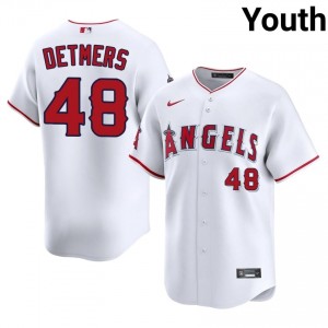 Angels Reid Detmers #48 White Youth Baseball Jersey | 2026 Season Game-Day 46388276