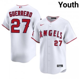 LAA Vladimir Guerrero #27 White Youth Baseball Jersey | 2026 Season Replica 20487065
