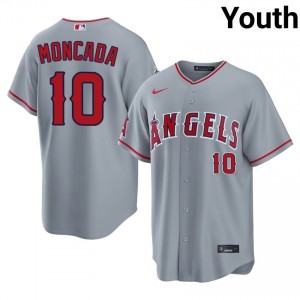 Yoan Moncada #10 LAA Baseball Jersey | Gameday Youth Gray Sewn Edition 59031656