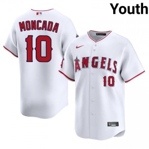 LA Angels Yoan Moncada #10 White Youth Baseball Jersey | 2026 Season Exclusive 97541841
