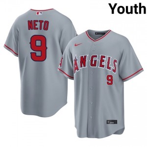 Zach Neto #9 Los Angeles Angels Baseball Jersey | Limited Youth Gray Embroidery Edition 89426575
