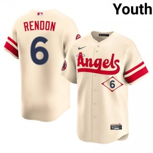 #6 Anthony Rendon Classic Youth City Connect Baseball Jersey | LA Angels Cream Fan Gear 76387779
