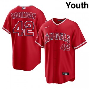 Red Jackie Robinson #42 LA Angels Baseball Stitched Jersey | Replica Youth Fit 14231462