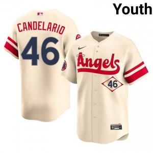 #46 Jeimer Candelario Replica Youth City Connect Baseball Jersey | LAA Cream Fan Gear 63992663