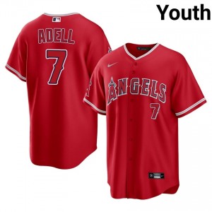Red Jo Adell #7 LA Angels Baseball Stitched Jersey | MLB Youth Fit 58815703