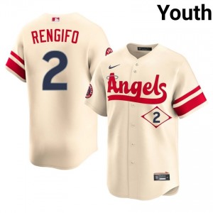 #2 Luis Rengifo Limited Youth City Connect Baseball Jersey | LA Angels Cream Fan Gear 81913801