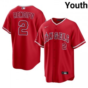 Red Luis Rengifo #2 LAA Baseball Sewn Jersey | Authentic Youth Fit 71011956