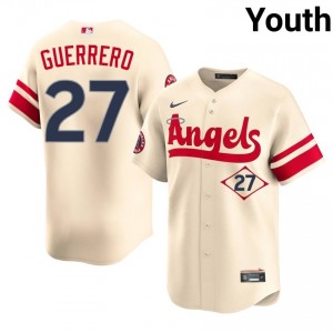 #27 Vladimir Guerrero Game Youth City Connect Baseball Jersey | Los Angeles Angels Cream Fan Gear 89920678
