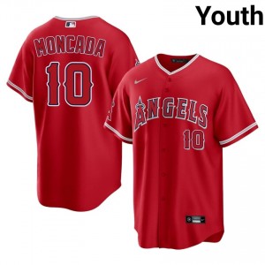 Red Yoan Moncada #10 Los Angeles Angels Baseball Stitched Jersey | Pro-Grade Youth Fit 97810799