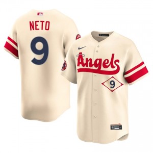 #9 Zach Neto Professional Men City Connect Baseball Jersey | LAA Cream Fan Gear 99187494